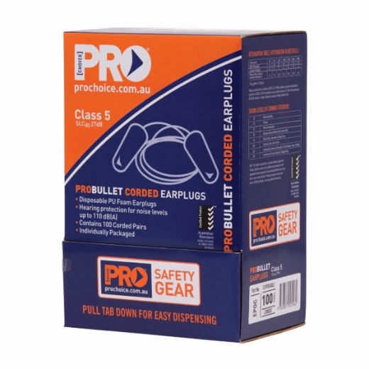 Picture of Pro-Choice Disposable Earplug Corded Class 5 27db (PE10016)