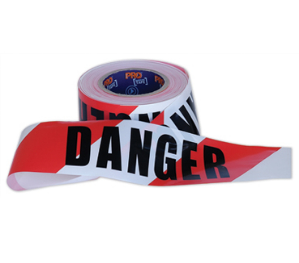 Picture of Barricade Tape Red/White 'DANGER' 100Metre Roll x 75mm Wide