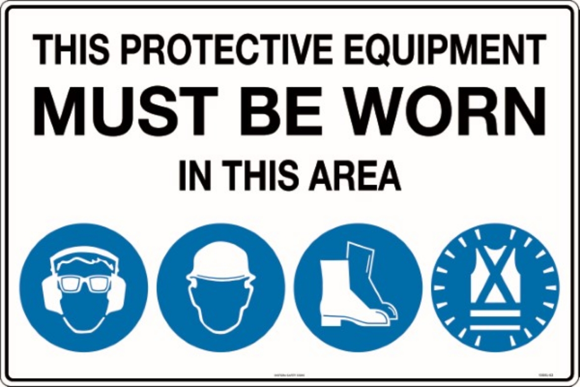 Picture of 900x600mm - Metal - This Protective Equipment Must be Worn in This Area (with 101, 105, 112, 114)