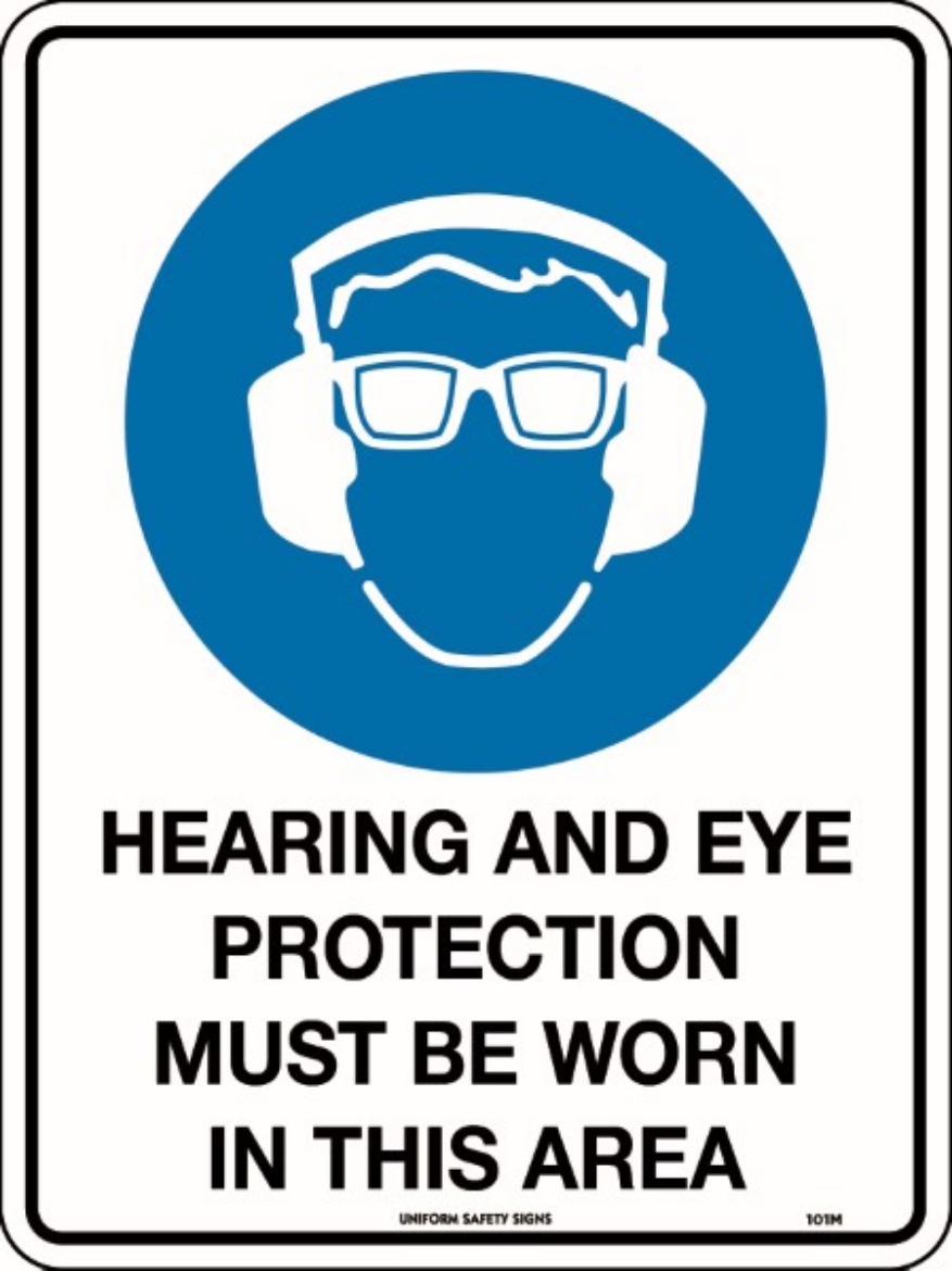 Picture of 300x225mm - Poly - Hearing and Eye Protection Must be Worn in This Area