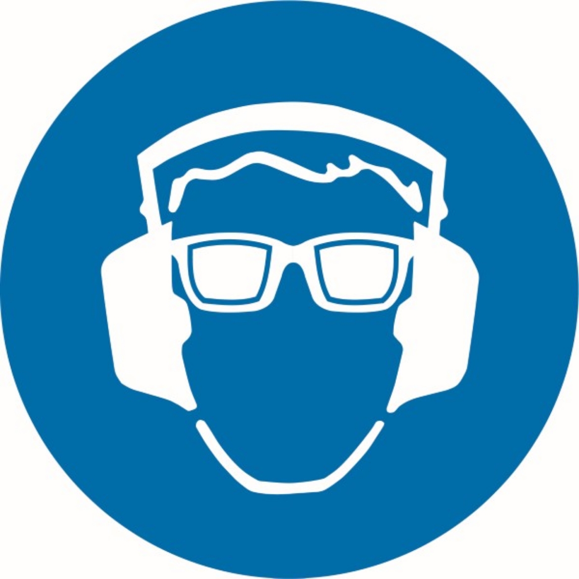 Picture of 200mm Disc - Self Adhesive - Hearing and Eye Protection Pictogram
