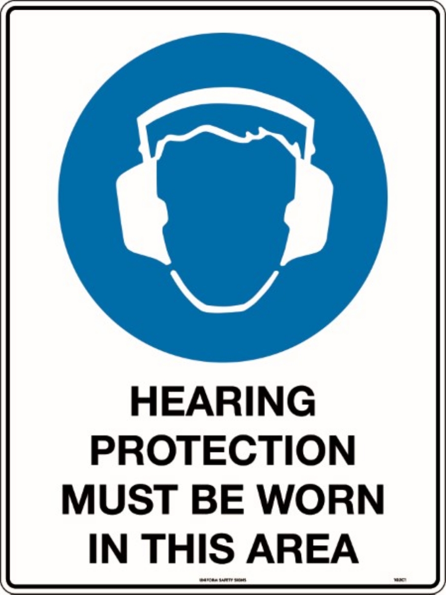 Picture of 600x450mm - Metal, Class 1 Reflective - Hearing Protection Must Be Worn In This Area