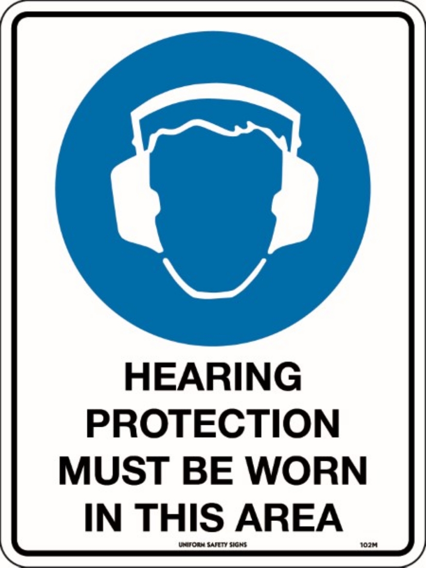 Picture of 140x120mm - Self Adhesive - Packet of 4 - Hearing Protection Must be Worn