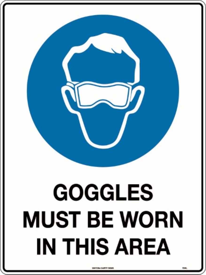 Picture of 600x450mm - Poly - Goggles Must be Worn in This Area