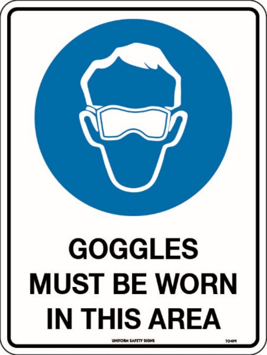 Picture of 450x300mm - Poly - Goggles Must be Worn in This Area