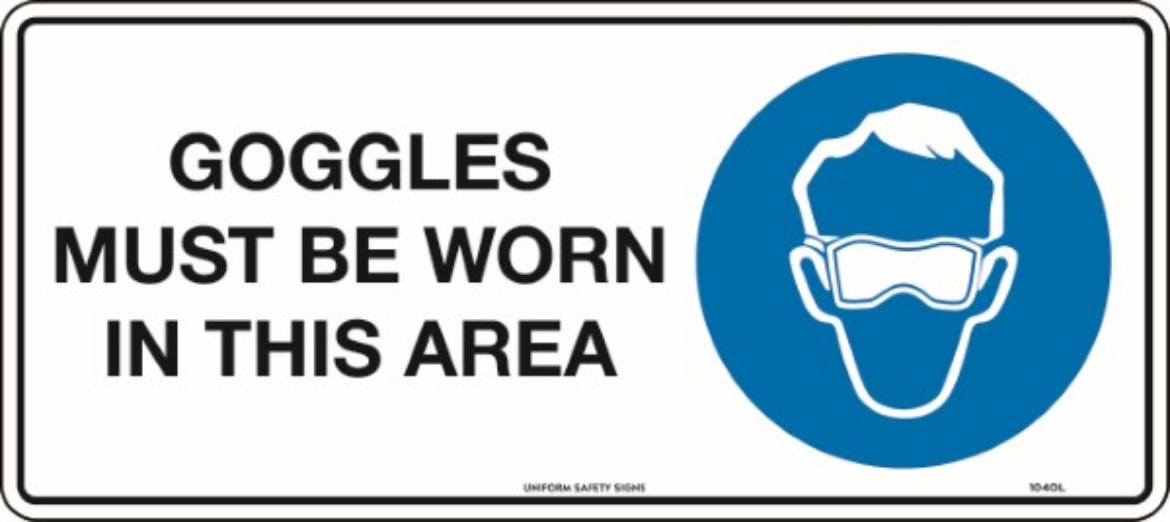 Picture of 450x200mm - Poly - Goggles Must be Worn in This Area