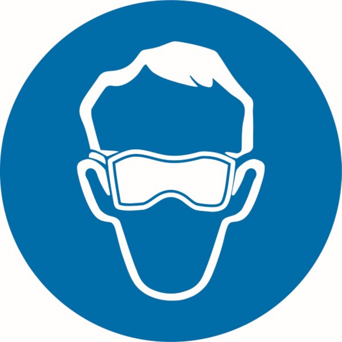 Picture of 50mm Disc - Self Adhesive - Sheet of 12 - Goggles Pictogram