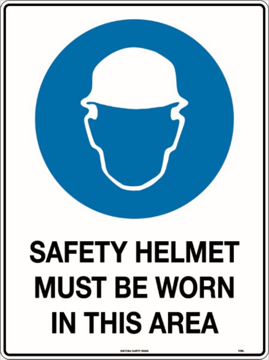 Picture of 240x180mm - Self Adhesive - Safety Helmet Must be Worn in This Area