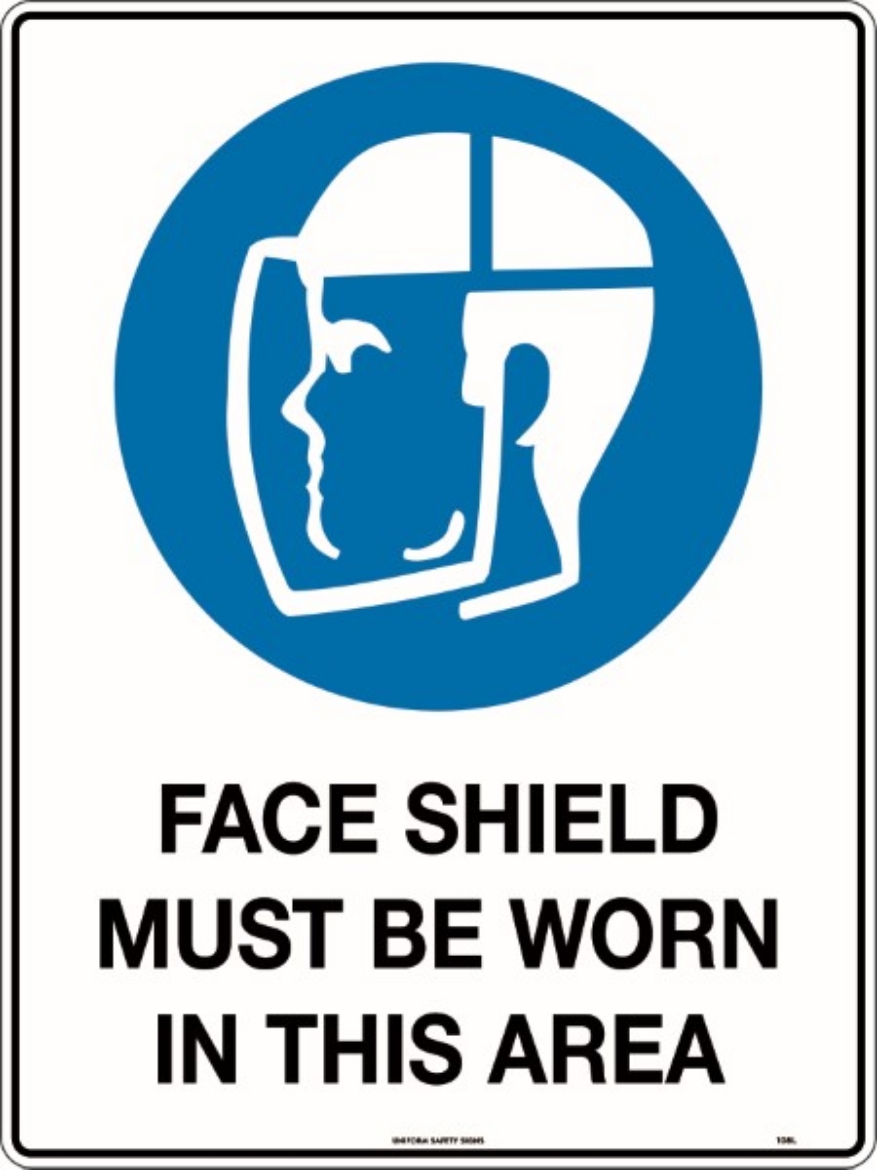 Picture of 450x300mm - Metal - Face Shield Must be Worn in This Area