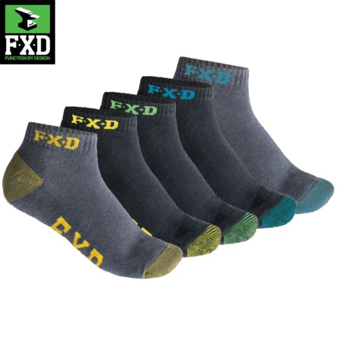 Picture of F.X.D Socks 5 Pack Multi-Coloured One Size 7/12