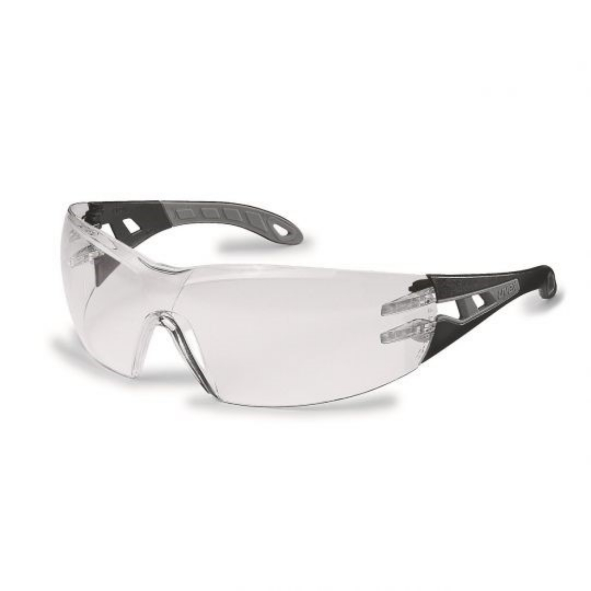 Picture of Uvex Pheos Safety Glasses Black/Grey Frame Clear Lens