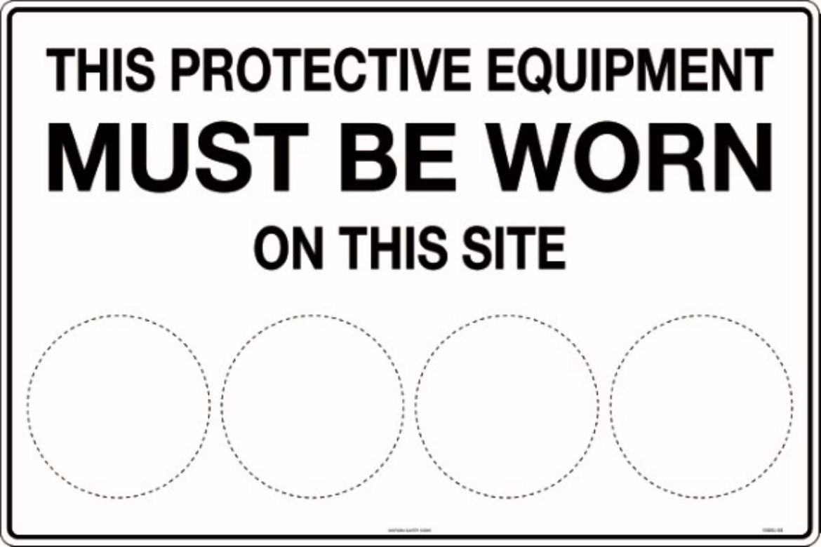 Picture of 900x600mm - Poly - This Protective Equipment Must be Worn on This Site (blank)
