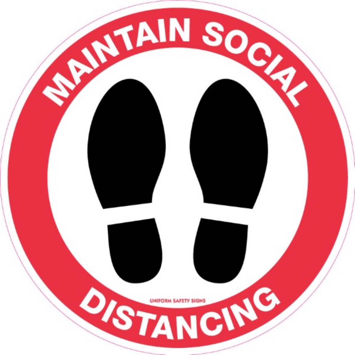 Picture of 300mm Dia - Self Adhesive, Anti-Slip Floor Graphics - Maintain Social Distancing