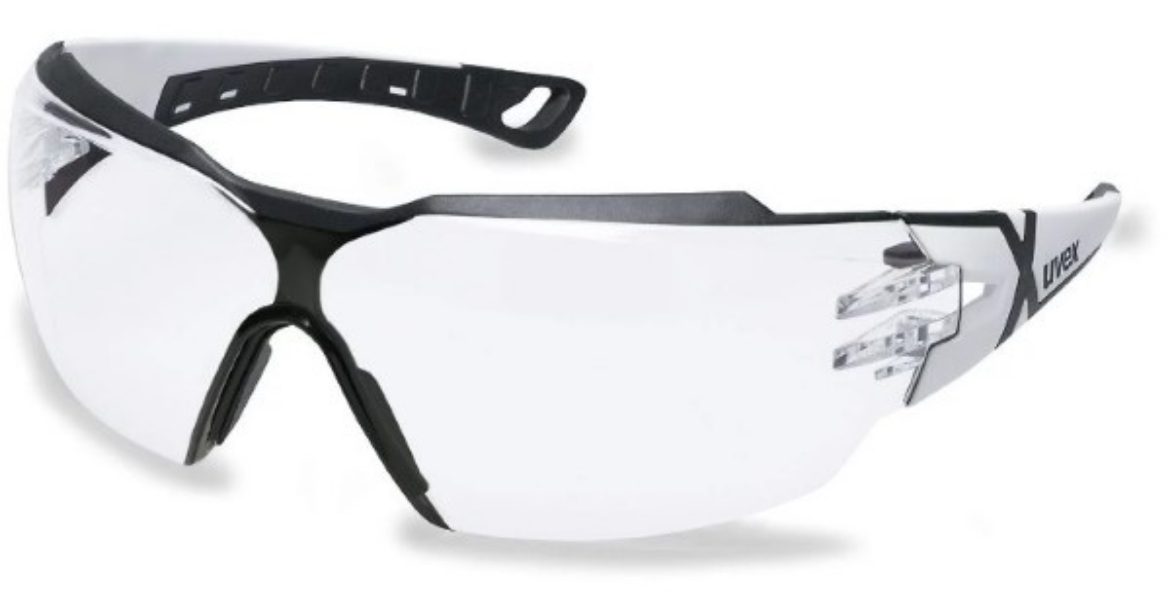 Picture of Uvex Pheos CX2 Clear Safety Glasses, White/Black Arms