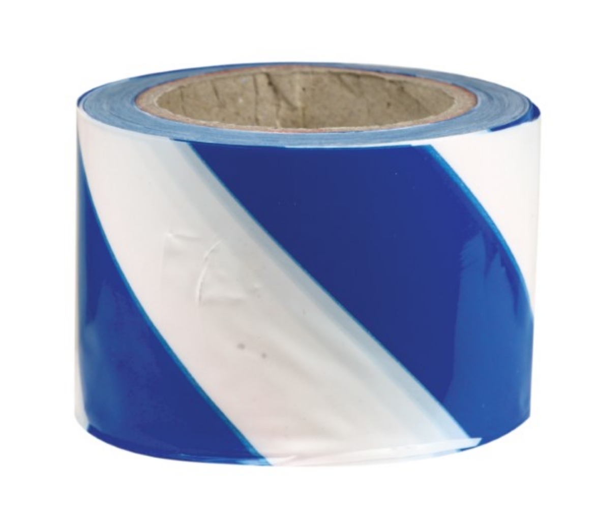 Picture of Barricade Tape Blue/White 100Metre Roll x 75mm Wide
