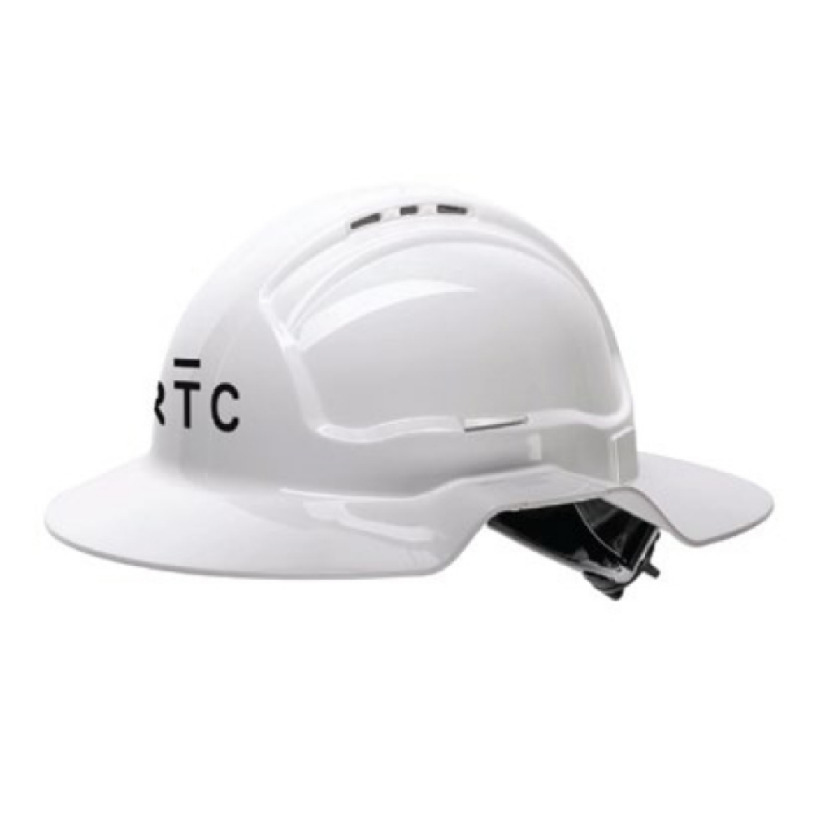 Picture of Tuffgard Broadbrim Hard Hat Vented White ARTC 1 Colour Print
