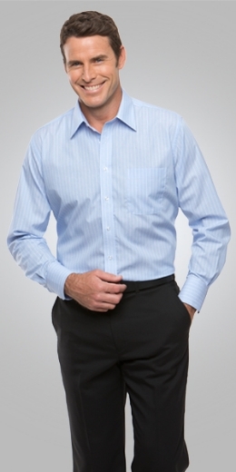 Picture of City Collection Mens Shadow Stripe Shirt Long Sleeve