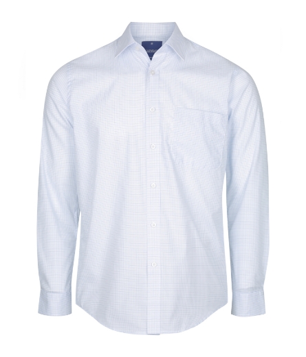 Picture of Gloweave Mens Bell Mini Check Long Sleeve Business Shirt