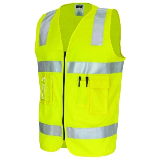Picture of DNC Safety Vest ID Pocket Zip Front 100% Polyester Reflective Tape