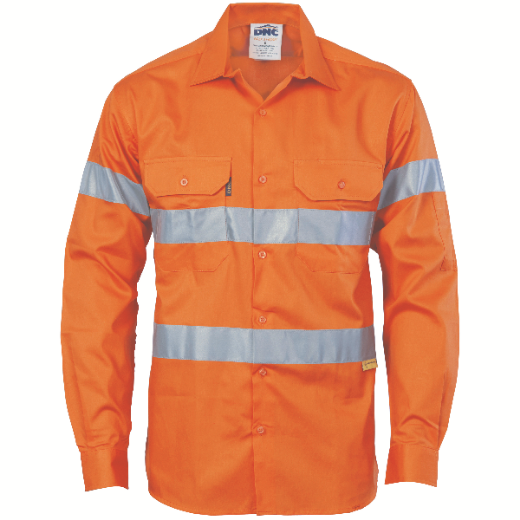 Picture of DNC Lightweight Cotton Drill Cool-Breeze Shirt Long Sleeve RT1 Reflective Tape