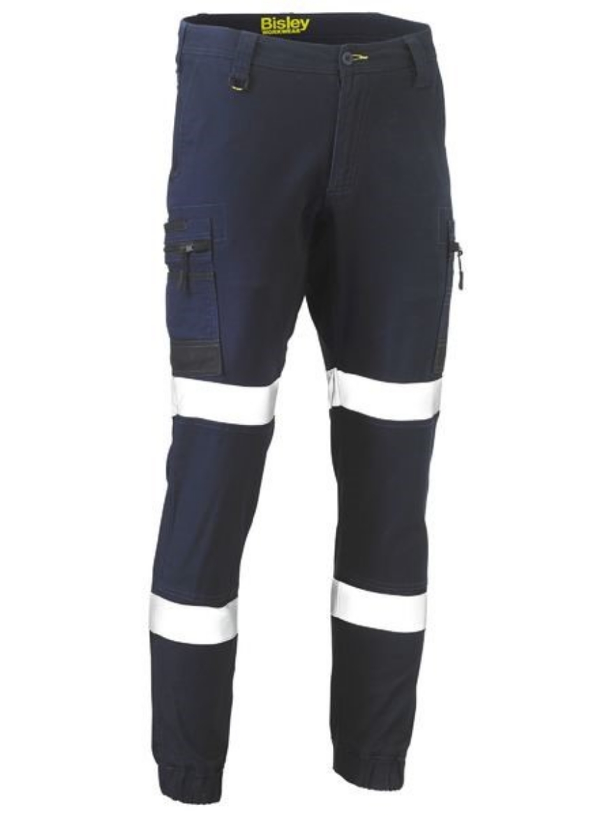 Picture of Bisley Flex & Move Stretch Cuffed Cargo Pants with Bio-Motion Reflective Tape