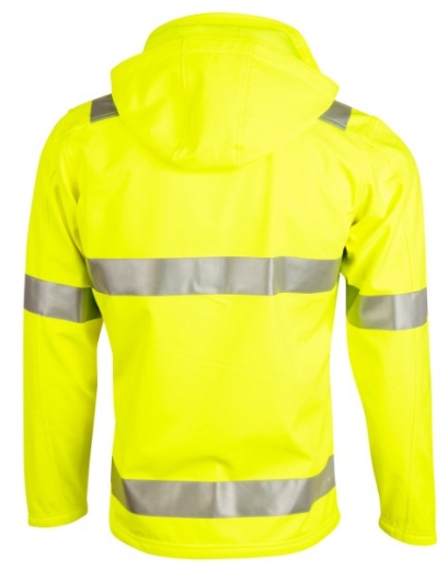 Picture of AIW Mens Hi-Vis Soft Shell Hooded Jacket with Reflective Tape