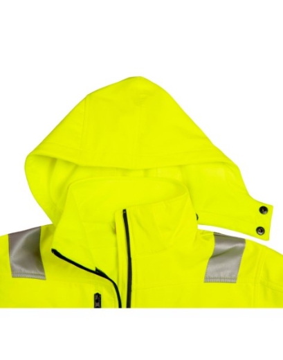 Picture of AIW Mens Hi-Vis Soft Shell Hooded Jacket with Reflective Tape