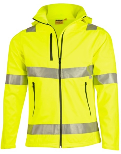 Picture of AIW Mens Hi-Vis Soft Shell Hooded Jacket with Reflective Tape