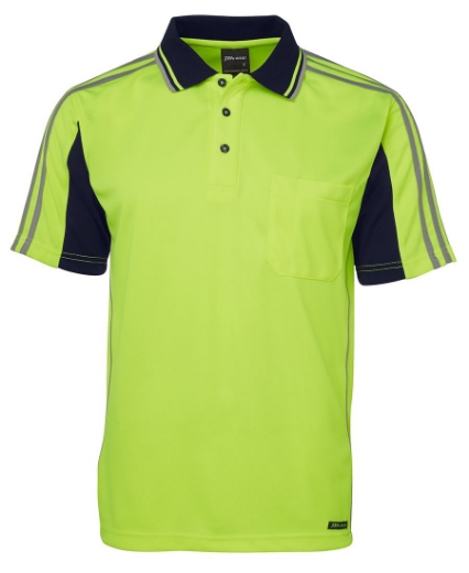 Picture of JB's Hi Vis Arm Tape Polo Shirt Short Sleeve 100% Polyester 2 Tone