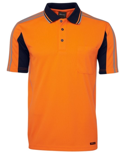 Picture of JB's Hi Vis Arm Tape Polo Shirt Short Sleeve 100% Polyester 2 Tone