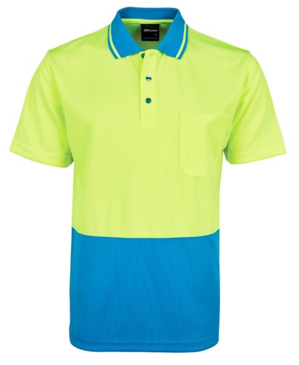 Picture of JB's Hi Vis Traditional Polo Shirt Short Sleeve 100% Polyester 2 Tone