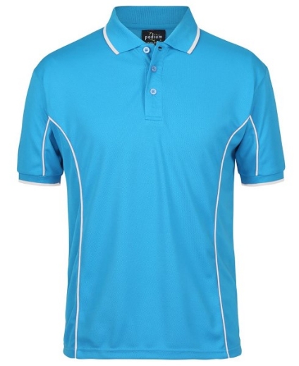 Picture of Podium Mens Piping Polo Shirt 100% Polyester Pique Knit