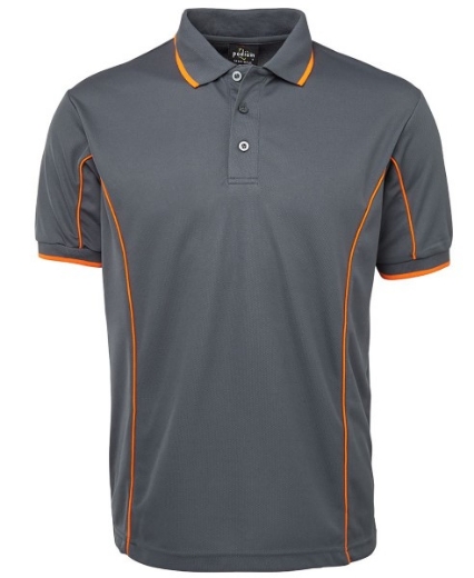Picture of Podium Mens Piping Polo Shirt 100% Polyester Pique Knit