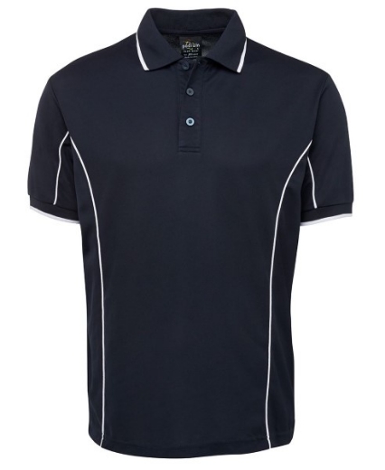 Picture of Podium Mens Piping Polo Shirt 100% Polyester Pique Knit