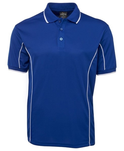 Picture of Podium Mens Piping Polo Shirt 100% Polyester Pique Knit