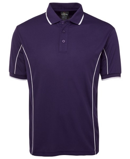 Picture of Podium Mens Piping Polo Shirt 100% Polyester Pique Knit
