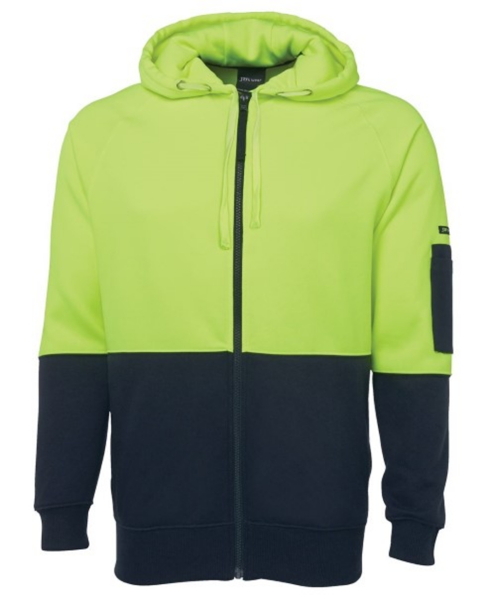Picture of JB's Hi Vis Full Zip Fleecy Hoodie 80% Polyester 20% Cotton 2 Tone