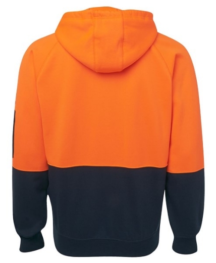 Picture of JB's Hi Vis Full Zip Fleecy Hoodie 80% Polyester 20% Cotton 2 Tone