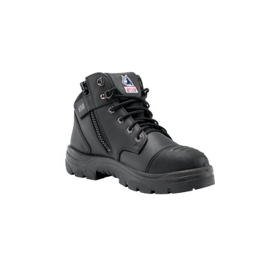 Picture of Steel Blue Parkes Zip Side Lace up Boot with Scuff Cap