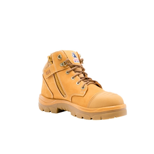 Picture of Steel Blue Parkes Zip Side Lace up Boot with Scuff Cap