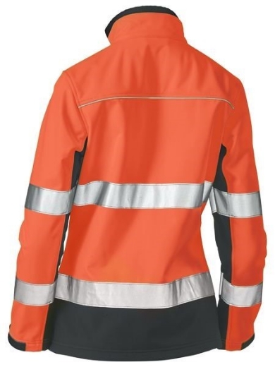 Picture of Bisley Ladies Two Tone Hi Vis Soft Shell Jacket with Reflective Tape