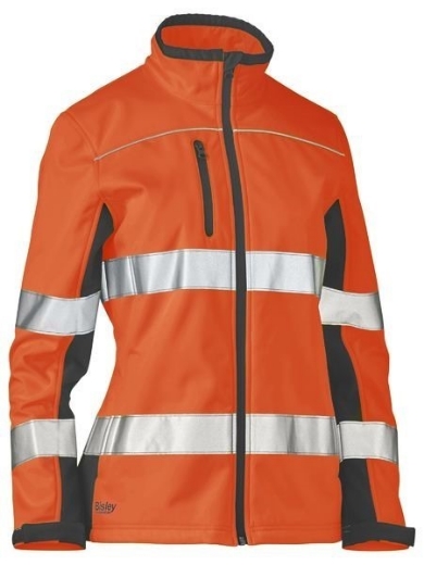 Picture of Bisley Ladies Two Tone Hi Vis Soft Shell Jacket with Reflective Tape