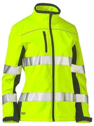 Picture of Bisley Ladies Two Tone Hi Vis Soft Shell Jacket with Reflective Tape