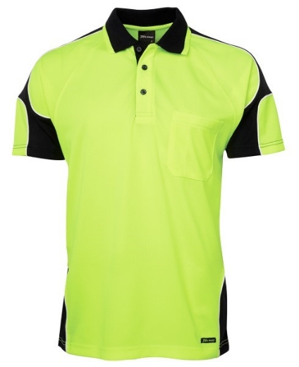 Picture of JB's Hi Vis Arm Panel Polo Shirt Short Sleeve 100% Polyester 2 Tone