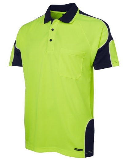 Picture of JB's Hi Vis Arm Panel Polo Shirt Short Sleeve 100% Polyester 2 Tone
