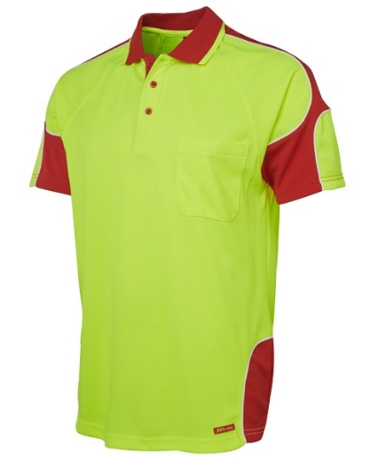 Picture of JB's Hi Vis Arm Panel Polo Shirt Short Sleeve 100% Polyester 2 Tone