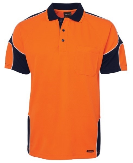 Picture of JB's Hi Vis Arm Panel Polo Shirt Short Sleeve 100% Polyester 2 Tone