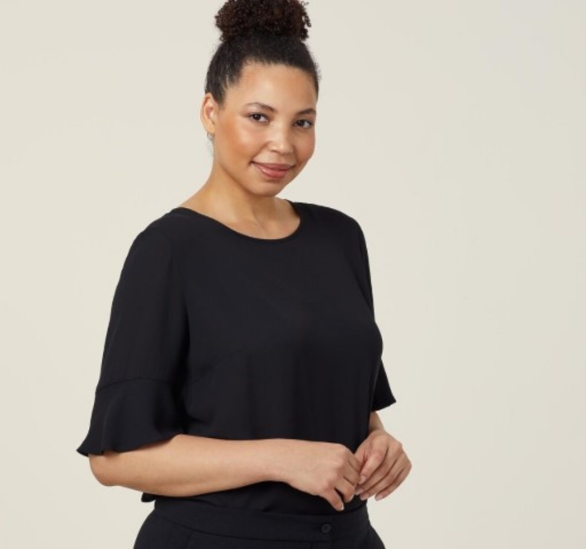 Picture of NNT Ladies Georgie Fluted Sleeve Top