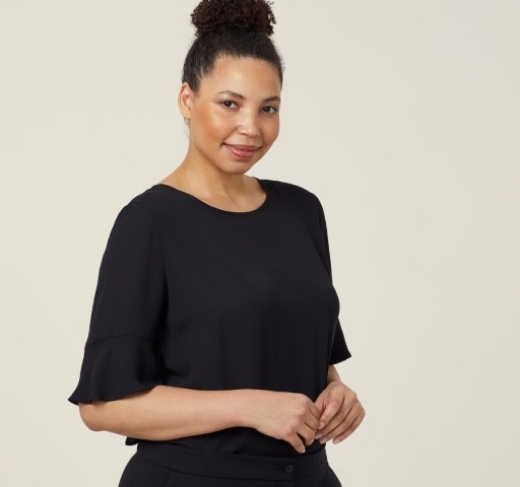 Picture of NNT Ladies Georgie Fluted Sleeve Top