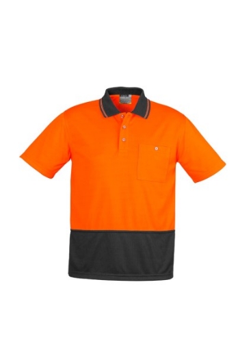 Picture of Syzmik Unisex Hi Vis Basic Spliced Polo Shirt 100% Polyester Short Sleeve